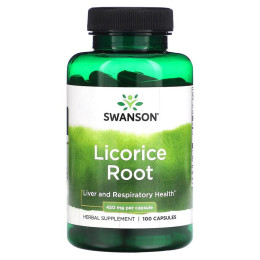 Корень солодки Swanson Licorice Root 450 mg 100 caps Swanson