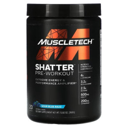 Передтренувальний комплекс MuscleTech Shatter, Pre-Workout 363 g (Sour Blue Razz) Muscletech