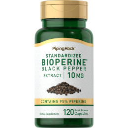 BioPerine Black Pepper Extract, 10 mg, 120 Quick Release Capsules Piping Rock