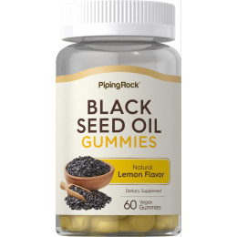 Black Seed Oil (Natural Lemon), 60 Vegan Gummies Piping Rock