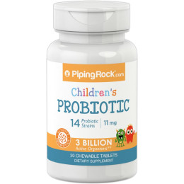 Детский пробиотик Children's Probiotic 14 Strains 3 Billion Organisms 30 Chewable Tablets (Natural Berry) Piping Rock