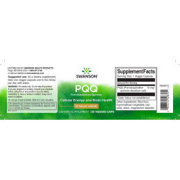 Пирролохинолинхинон Swanson PQQ Pyrroloquinoline Quinone 10 mg 30 Veg Caps Swanson