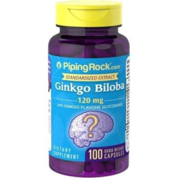 Ginkgo Biloba Extract 120 mg Standardized Extract 100 caps Piping Rock