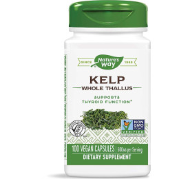 Ламинария Nature's Way Kelp Whole Thallus 600 mg 100 Vegan Capsules Nature's Way