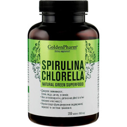 Спирулина + Хлорелла (Spirulina+Chlorella) Голден-фарм 200 таблеток 