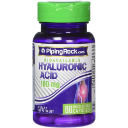 Гиалуроновая кислота Piping Rock Hyaluronic Acid 100 mg 60 Quick Release Capsules Piping Rock