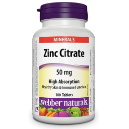 Цинк Webber Naturals Zinc Citrate 50mg 180 tablets Webber Naturals