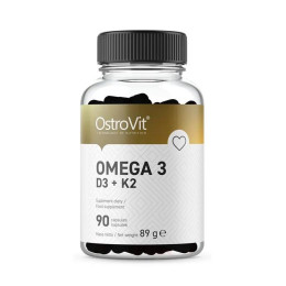 Омега 3 Вітаміни Д3 та К2 OstroVit Omega 3 D3+K2 90 caps OstroVit