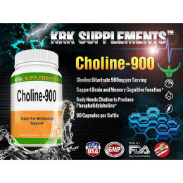 Choline Bitartrate 900 mg 90 caps KRK