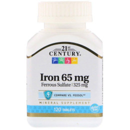 Залізо 21st Century Iron 65 mg 120 Tablets 21st Century