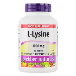 L-Lysine 1000mg 60 tablets Webber Naturals