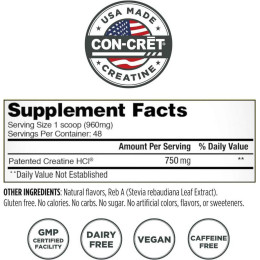 Креатин гидрохлорид Con-Cret Patented Creatine HCl, 61.4 g (Pineapple) Con-Cret