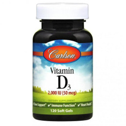 Вітамін Д Vitamin D3 2000 IU 120 soft gels Carlsson