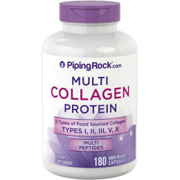 Коллаген Piping Rock Multi Collagen Protein (Types I, II, III, V, X) 2000 mg 180 Capsules Piping Rock