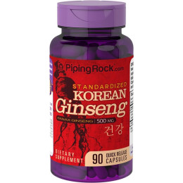 Korean Ginseng (Panax Ginseng), 500 mg 90 Capsules Piping Rock