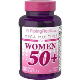 Мультивитамины для женщин старше 50 лет Piping Rock Woman's Mega Multi 50 Plus 100 Coated Caplets Piping Rock