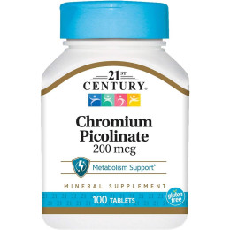 Пиколинат хрома 21st Century Chromium Picolinate 200 mcg 100 tablets 21st Century