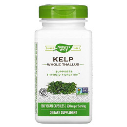 Ламинария Nature's Way Kelp Whole Thallus 600 mg 180 Vegan Capsules Nature's Way