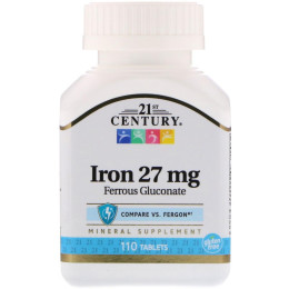 Залізо 21st Century Iron 27 mg 110 Tablets 21st Century