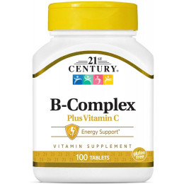 Комплекс витаминов группы B с витамином C 21th Century B Complex Plus Vitamin C 100 Tablets 21st Century