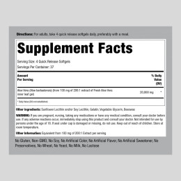 Potent Aloe Vera, 20000 mg, 150 Softgels Piping Rock