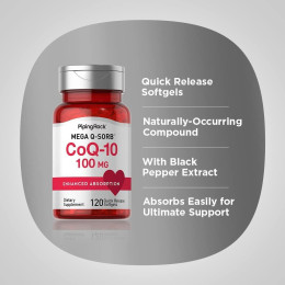 Коэнзим Piping Rock CoQ10 100 mg 120 Quick Release Softgels Piping Rock