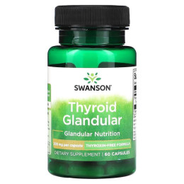 Thyroid Glandular, 200 mg, 60 Capsules Swanson