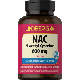 NAC N-Acetyl Cysteine, 600 mg, 120 Quick Release Capsules Lindberg