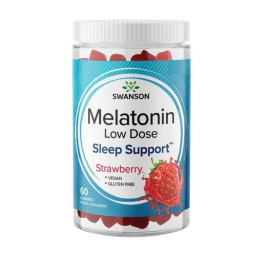 Мелатонин Swanson Melatonin Low Dose 1 mg 60 Gummies (Strawberry) Swanson