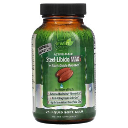 Витамины для либидо мужчин Irwin Naturals Active-Male, Steel Libido Max3 + Nitric Oxide Booster, 75 Liquid Irwin Naturals