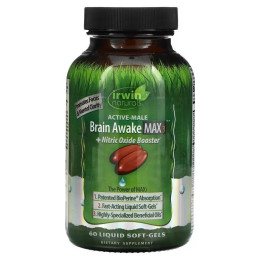 Brain Awake Max 3 + Nitric Oxide Booster, 60 Liquid Soft-Gels Irwin Naturals