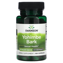 Экстракт йохимбе Swanson Yohimbe Bark Standardized 75 mg 100 Caps Swanson