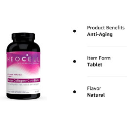 Супер Коллаген тип 1 и 3 с витамином C Neocell Super Collagen + C, Collagen Type 1 & 3, 360 Tablets Neocell