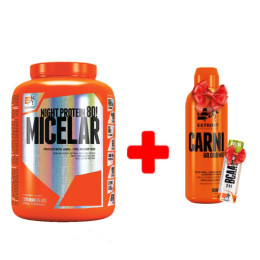 Micelar Casein  2000g (Vanilla)+CARNI 60000mg Liguid 1000ml+Shot Bcaa 5000 Mg 90 ml (Grape) Extrifit