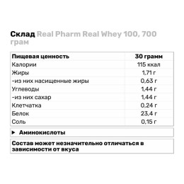 Протеин Real Pharm Real Whey 100 700g (Strawberry Ice Cream) Real Pharm