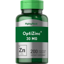 Цинк Piping Rock OptiZinc, 30 mg, 200 Quick Release Capsules Piping Rock