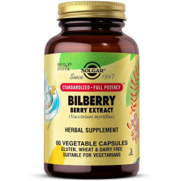 Bilberry Berry Extract Standardized Full Potency 60 Capsules Solgar