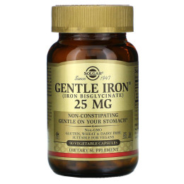 Залізо Solgar Gentle Iron, 25 mg, 90 Veggie Caps Solgar