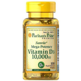 Витамин D3 Puritan's Pride Vitamin D3 10000 IU 100 Softgels Puritan's Pride