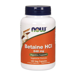 Бетаин HCl NOW Betaine HCl 648 mg 120 vcaps Now Foods