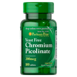 Пиколинат хрома Puritan's Pride Chromium Picolinate 200 mcg Yeast Free 100tabl Puritan's Pride