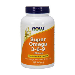 Омега 3-6-9 NOW​​​​​​​ Super Omega 3-6-9 1200 mg 180 softgels