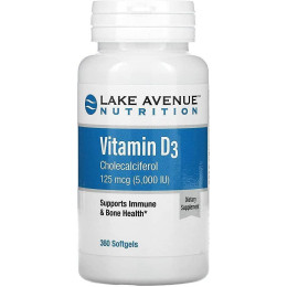 Vitamin D3 5000UI 360softgels Lake Avenue Nutrition