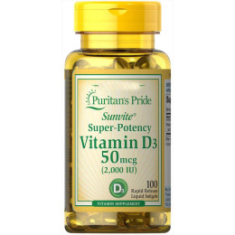 Вітамін D3 Puritan's Pride Vitamin D3 2000iu 100 Softgels Puritan's Pride