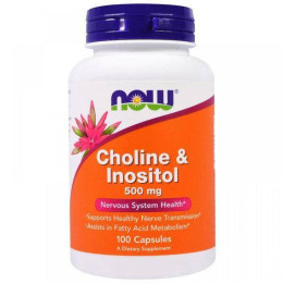 Холин с инозитолом NOW Choline & Inositol 100 vcaps NOW