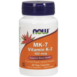 Вітамін К2 MK-7 Now Vitamin K-2, 100 mcg, 60 Veg Capsules