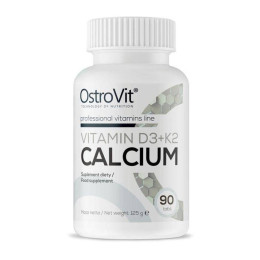 Вітаміни D3+K2 і Кальцій Ostrovit Vitamin D3+K2 Calcium 90 tabl OstroVit