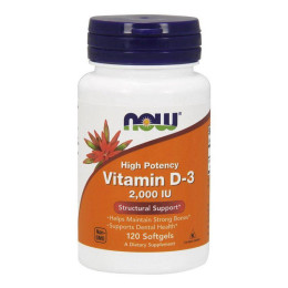 Витамин D3 NOW Vitamin D-3 2000 IU 120 softgels