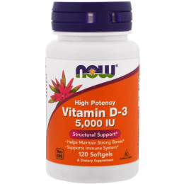 Витамин D-3 Now Vitamin D-3 5000 IU 120 softgels