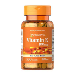 Витамин К Puritan's Pride Vitamin K 100 mcg 100 tabl Puritan's Pride